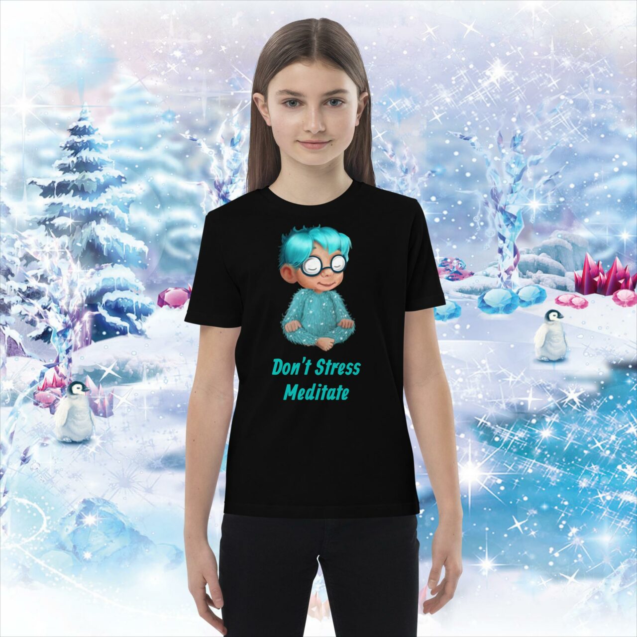 Children's Meditation T-Shirt Don't Stress Meditate