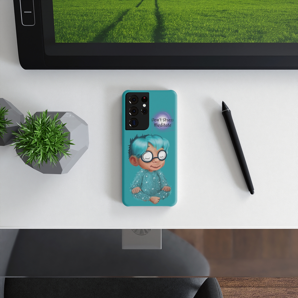 Phone Case - Turquo  Don't Stress Meditate