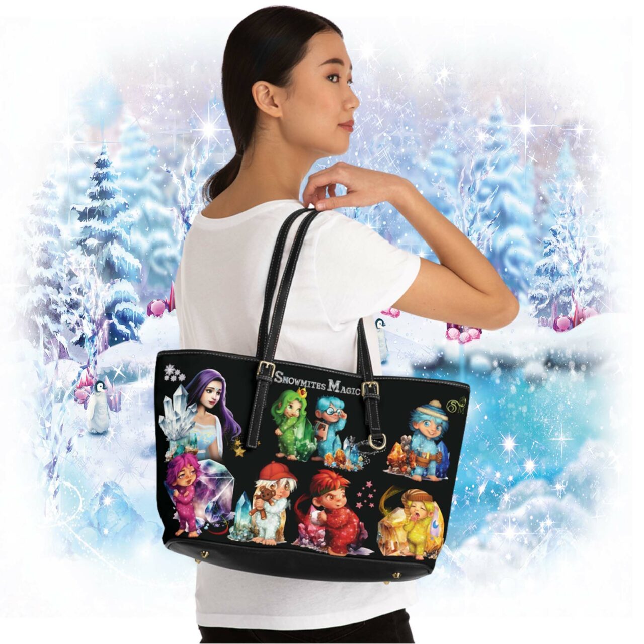 Snowmites Magic PU Leather Shoulder Bag